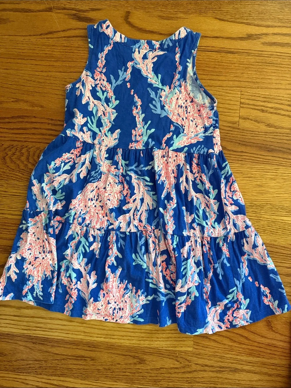 Lilly Pulitzer Blue Coral Print Tiered Tank Dress